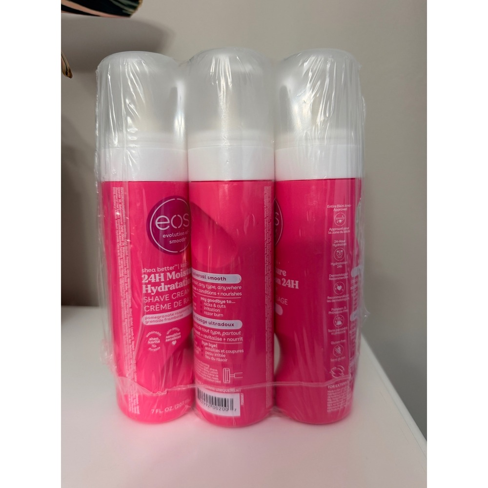 eos Shave Cream Women 7oz 3pk Pomegranate Raspberry 24H Moisture Shea Better NEW
